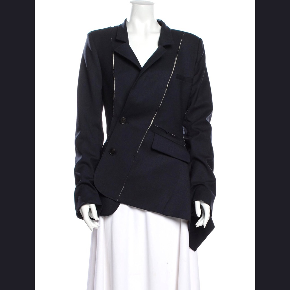 MONSE NAVY BLUE DECONSTRUCTED SLASHED JACKET BLAZER 4 NWOT - Picture 13 of 16